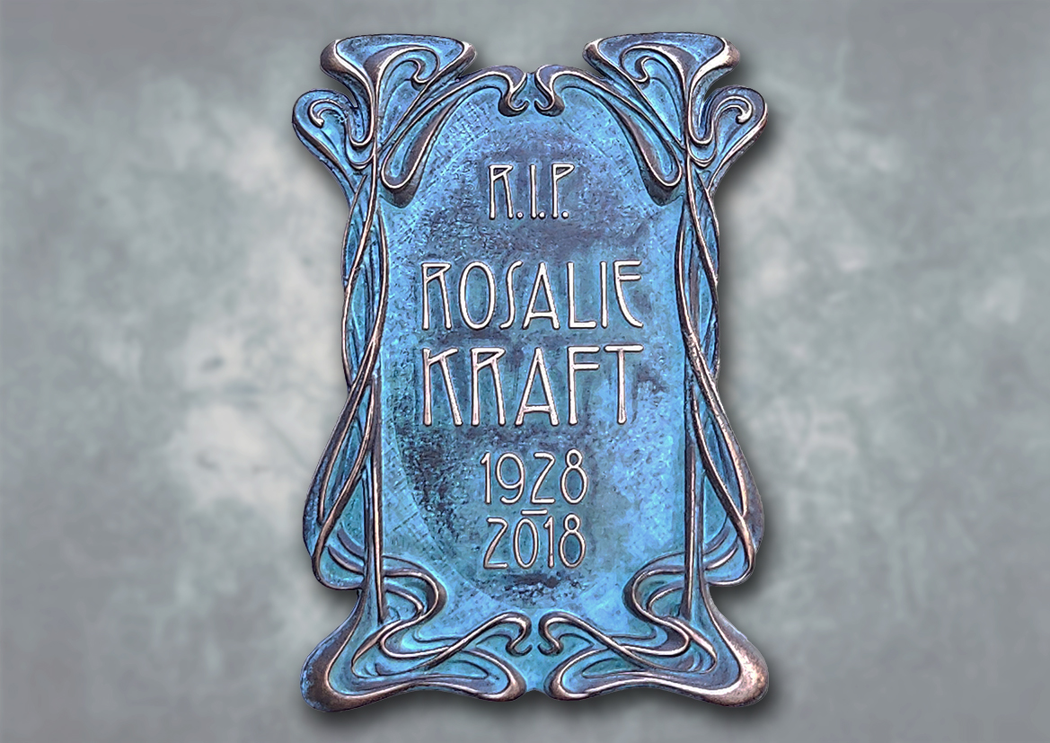 Bronzetafel für Rasengrab