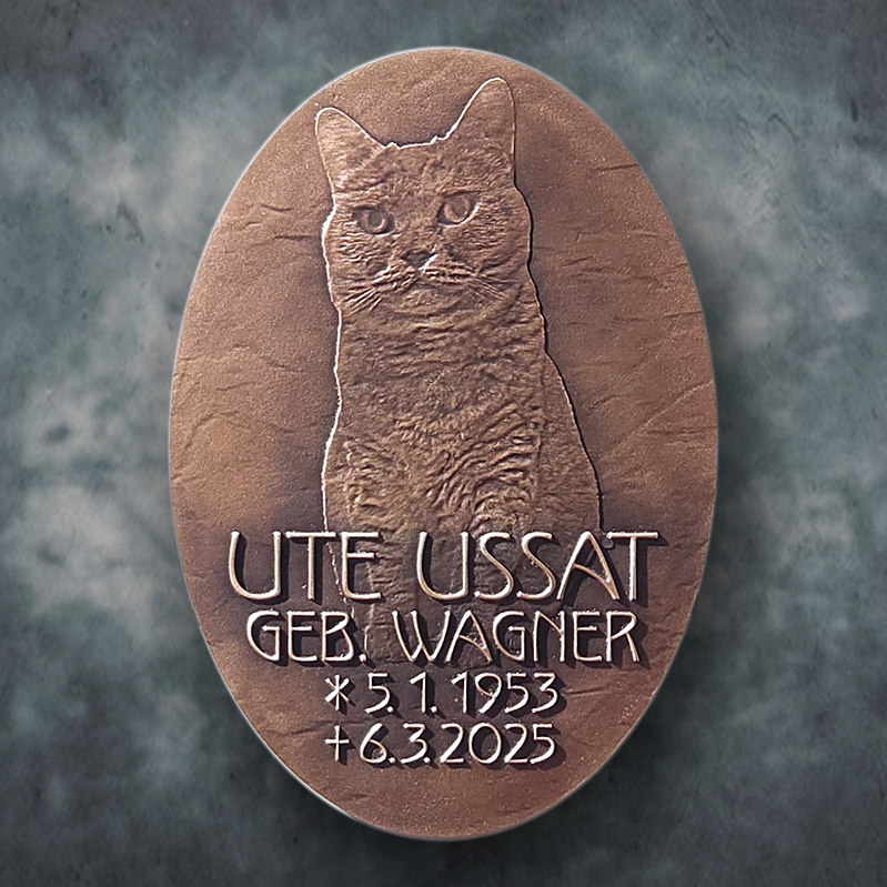 Bronzetafel für Rasengrab