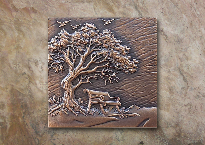 Bronzetafel Baum_Bank