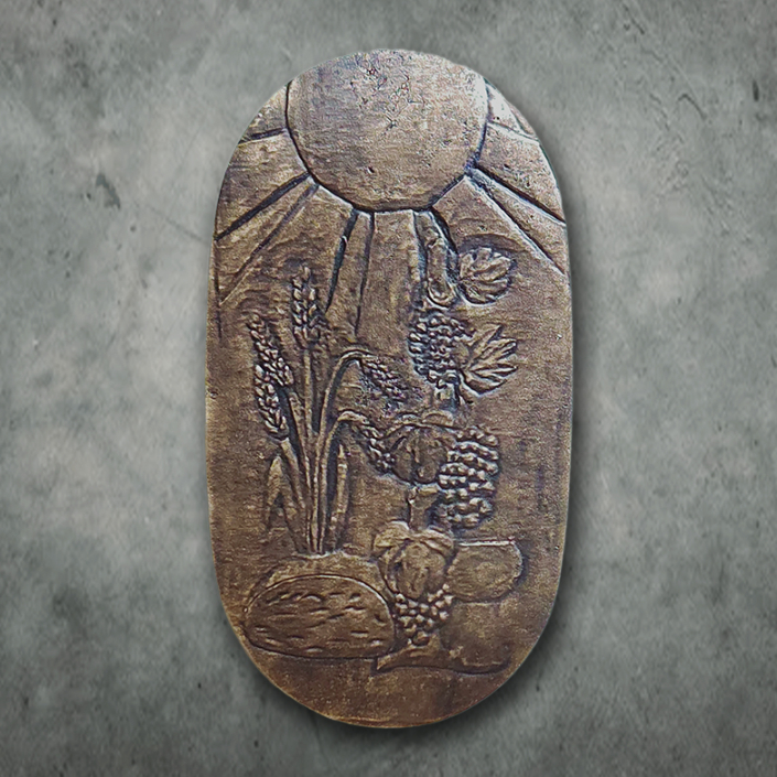 Bronzetafel Brot und Wein