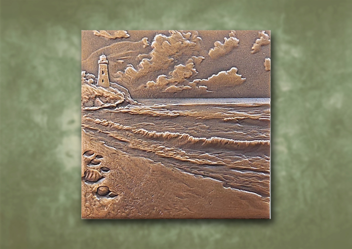 Bronzetafel Leuchtturm_Strand