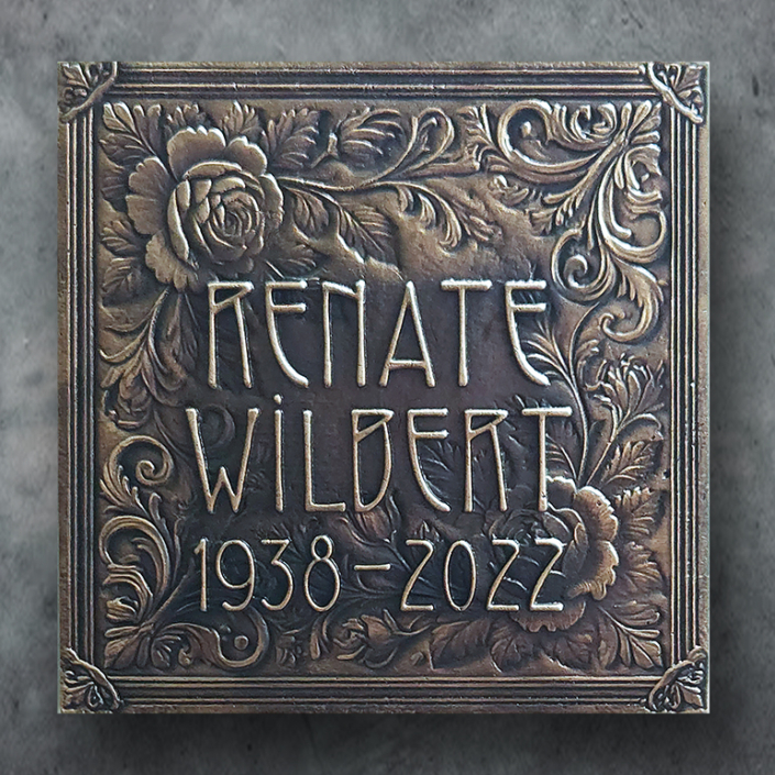Grabtafel aus Bronze Wilbert
