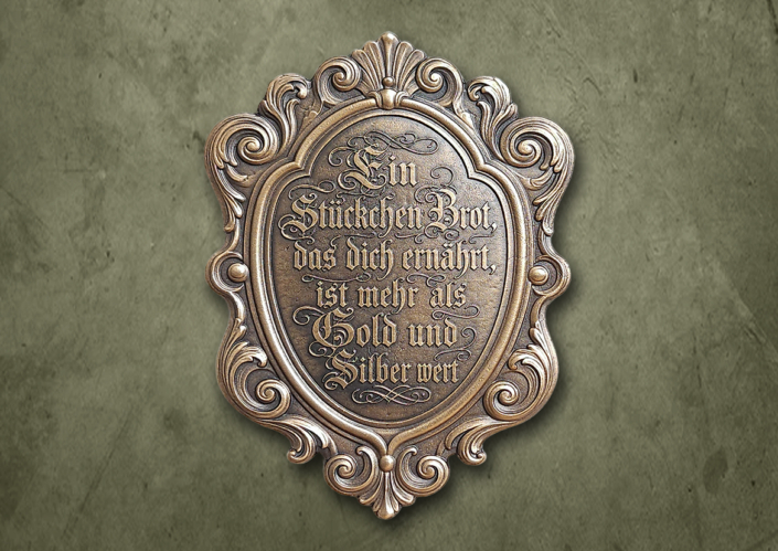 Hausspruch Bronzetafel